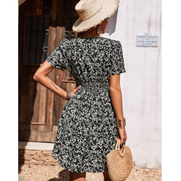 Boho floral print puff sleeve dress - Picture 16 of 16